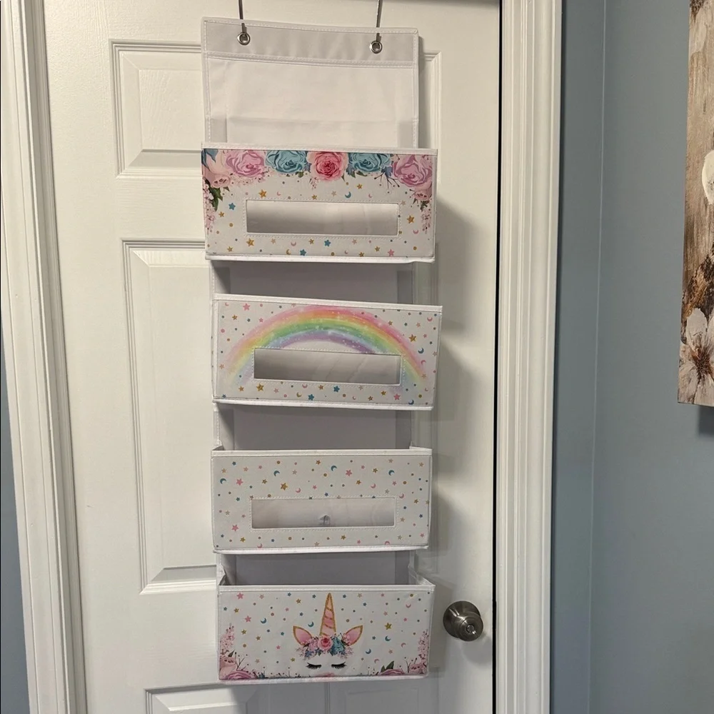 Unicorn and Rainbow Hanging Organizer